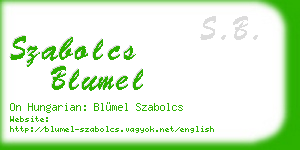 szabolcs blumel business card